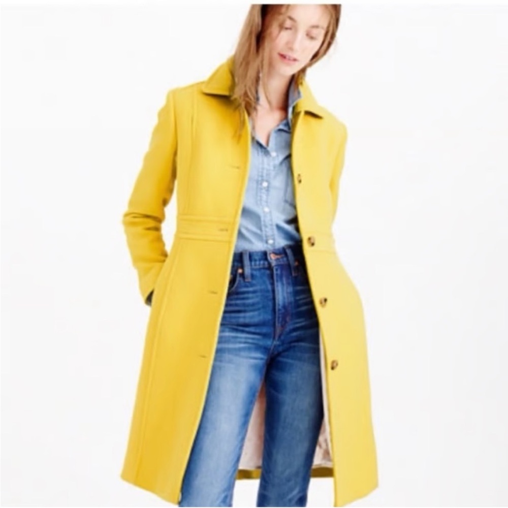 J. Crew Yellow Wool Coat Women - Size 4